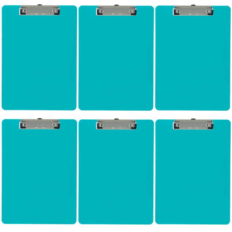 Trade Quest Plastic Clipboard Opaque Color Letter Size Low Profile Clip (Pack of 6) (Turquoise) - Image 1